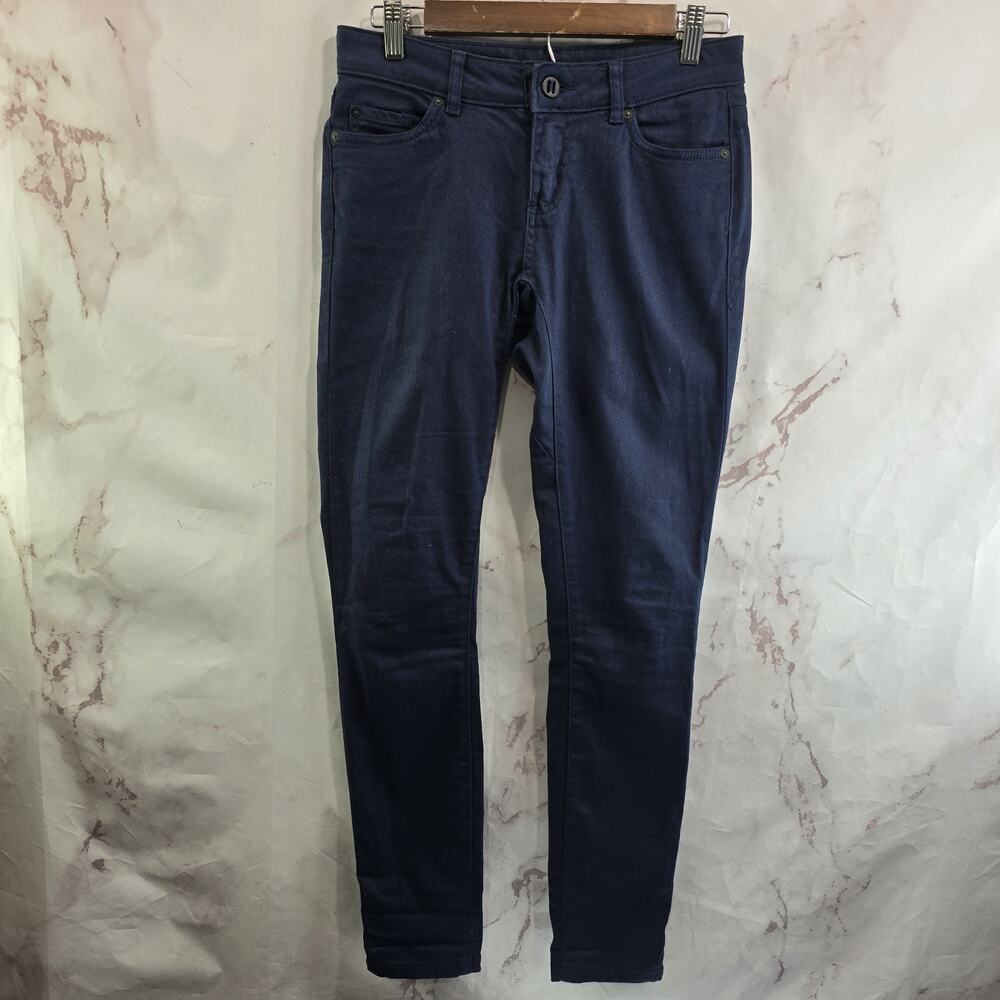Black Diamond Pants Womens 4 Navy Blue Mid Rise Skinny Casual Cotton